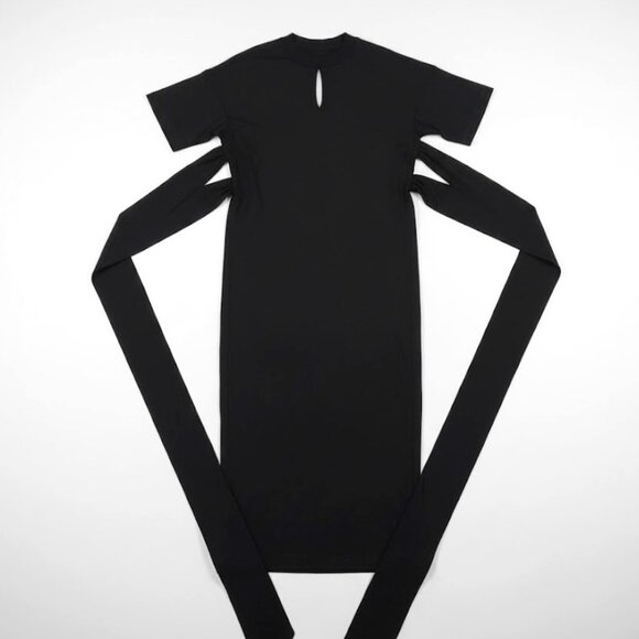 Mame Kurogouchi Black Cotton Jersey Dress - Picture 4 of 7